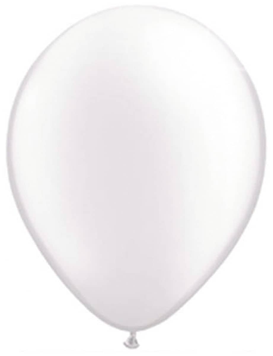 100 Luftballons Weiß Metallic - Ø 30cm